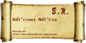 Börzsei Mária névjegykártya