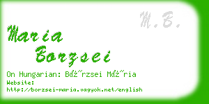 maria borzsei business card